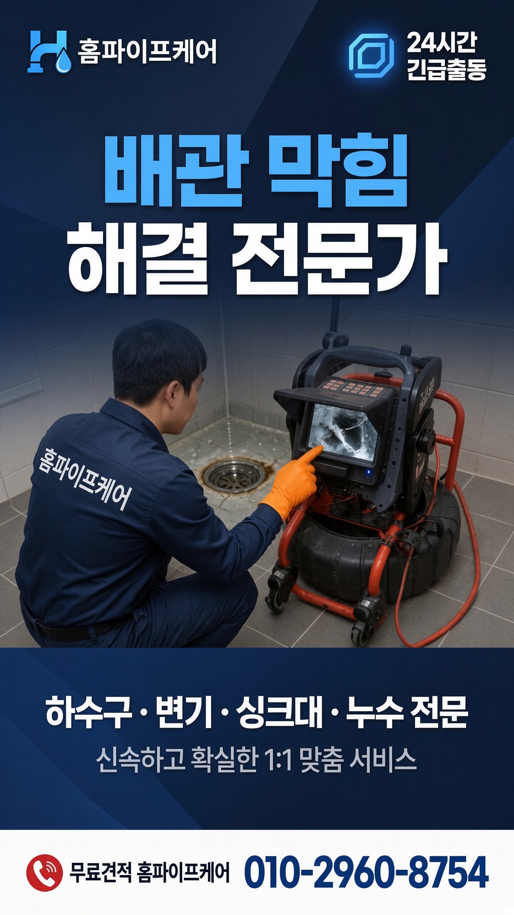 서울시 상하수도준설 배관 고압세척 시공